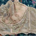 Victoria's Secret Victoria’s Secret Elegant Sparkly Pink Metallic Floral Sequins Dream Angels Bra Photo 1