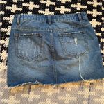 Jean skirt woman’s sz M On Twelfth mini distressed, denim zip front White Size M Photo 5