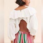Free People  Off-White Ruffle Cotton Top(Size Small) Photo 1