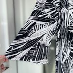 Alexandra & Oak Women's XL Black & White Tropical Boat Neck Bell Sleeved Dress Multiple Photo 3