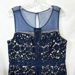 Liza Luxe Plus Size 1X Mini Dress Navy Lace Sleeveless Sheath Silhouette 1151 Blue Photo 2
