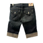 True Religion  Cuffed Bermuda Denim Jean Shorts Size 27 Embroidered Studded Jewel Photo 3