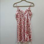 100% Silk Y2K Cheetah‎ Pink Red Chemise Lingerie Slip Dress Size Medium White Photo 1