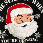 Terra & Sky  Black Long Sleeve Graphic Print  Santa “He Sees You” Women’s 1X NWT Photo 0