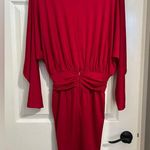 Revolve Krisa  Red Drape Skirt Surplice mini Dress NWT small Photo 5