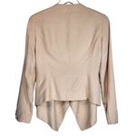 ZARA Waterfall Draped Cascading Open Front Padded Shoulders Blazer in Peach Photo 5
