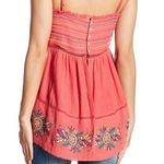 Ban Jara Pintuck Top Embroidered Coral Boho Tank Size S NWT Photo 3