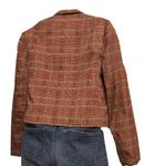 Vintage Houndstooth Long Sleeve Crop Jacket Medium Green Photo 4