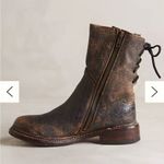 New Bed Stu Anthropologie Newark Distressed Lace‎ Up Riding Western Boots 9.5 Brown Photo 2