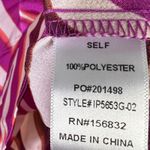 BIBI Womens Purple White Satin Zebra Print Peasant Top Size L Coastal Old Money Size L Photo 6