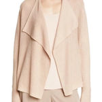 Eileen Fisher  Sweater Women XL Tan Drape Front‎ Organic Linen Cotton Cardigan Photo 0