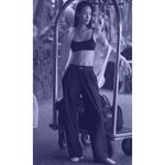 Alo Yoga Alo Suit Up Trousers Navy High-Rise Waist Windbreaker Wide Leg Edgy Slacks Pants Photo 5