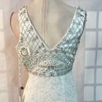 Sue Wong NWT white beaded pleated white lace formal gown size 0 Photo 6