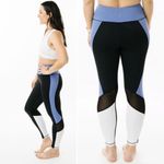 Zyia  Active Light n Tight Hi-Rise Mesh Block Multi 7/8 Legging Colorblock Size 2 Photo 1