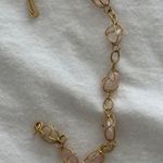 Vintage Polished Rose Quartz Stones with Gold Wire Cage Bracelet EUC Pink Photo 4