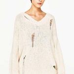 ZARA Rip Cream Sweater Size M Photo 0