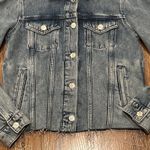 Paige  Denim Rowan Jacket Womens XS Raw Hem Blue Jean Pockets Photo 6