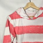 Denim&Co Pink & White Stripe Pullover Hoodie XS Photo 1
