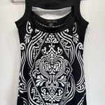 White House | Black Market Strappy Black & White Print Bodycon Tank Top WHBM Photo 2
