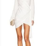 superdown  Sophie Draped Mini Dress in White Satin Small Photo 0
