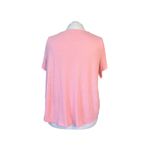 Talbots  Plus Size Pink Tie Sleeve Linen Top T-shirt 2X‎ Soft Girl Pastel Photo 3