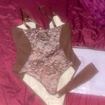 SHAPELLX Shapewear for Women Tummy Control Lace Bodysuit Brown Photo 10