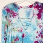 Heart & Hips Heart Hips Medium Top Handmade‎ Tie Dye Too Loud Blue Purple Pink Strappy 1113 Photo 3