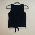Madewell  Texture & Thread Button-Front Tie V-Neck Tank Top in Black - Size XXS Photo 4