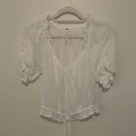 Free People  White Dorothy Puff Sleeve Crop Top Photo 1