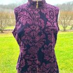 Charter Club  Purple Velour Sleeveless Vest Jacket Photo 0