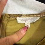 Mystree  M Dress Gold Velvet Snakeskin Pleated Bell Sleeve Sleek Old Money Witchy Photo 5