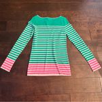 Lilly Pulitzer Green, Pink and White Striped Maria Boatneck Top Photo 7