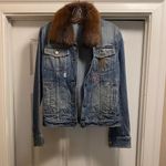 Dolce & Gabbana Denim Jacket with Brown Fur Collar Photo 0