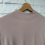 Joie  Women's Beige Mock Neck Short Sleeve Blouse Size XL Photo 2