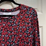 Motherhood Maternity  crew neck long sleeve red floral shirt size large Photo 5