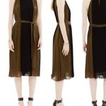 Madewell Shiftpleat Dress Black & Olive Green Accordion Pleated Midi Size 4 | XS Photo 13