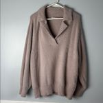 Gentle Fawn Abby Collared Pull Over V-Neck Sweater in Soft Pink, Pearl Sz Large Photo 8