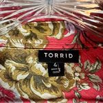 Torrid  Drop Shoulder‎ Cherry Red Rayon Shirt 4X Relaxed Fit Roll Tabbed Sleeves Photo 5