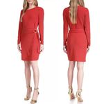 Michael Kors  Metallic Faux-Wrap T-Shirt Dress in Crimson/Red Size XXL New w/Tag Photo 1