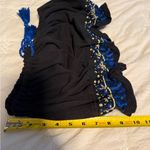 Free People NWT  No More Tiers Black Blue Beaded Tassel Crop Tube Top Size S Photo 6