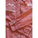 Back in the Saddle Cotton Plaid Flannel Western Rodeo Pearl Button Size L Red Size L Photo 5