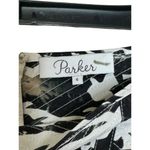 Parker  Women's Skirt Pleated A line Stretch Canvas Zipper Back Black/White Sz. 4 Photo 3