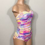 Ralph Lauren Lauren  pastel stripe swimsuit. New Photo 6