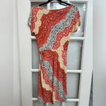 BCBGMAXAZRIA  Curry Red Combo CHRISTELLE Ruching Jersey Dress Size XS NWT Photo 2