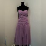JESSICA Purple Lavender Ruched Beaded Strapless Long Prom Formal Dress 10 Photo 1