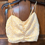 Abercrombie & Fitch Yellow and White Floral Ruched Front Womens Tank Top Size XS Photo 0