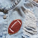Denim Jacket for Football Mom with Football Photo 11