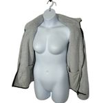 PINK - Victoria's Secret PINK Victoria’s Secret Light Gray Teddy Fleece Zip-Up Jacket Size Medium Photo 8