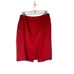 Talbots Red Wool Silk Blend Textured Jacket Blazer & Skirt Suit Set Women Sz 16 Photo 2