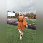 The Post Ali Romper Dress in Copper / Rust Orange Color in Size S Photo 7